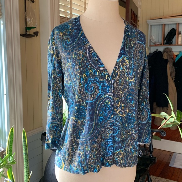 Jones New York unique pattern top cardigan 🦋 - Picture 4 of 9